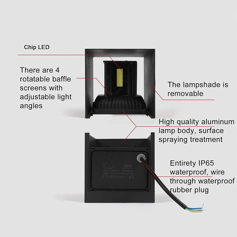 Modern LED Up Down Wall Lights Lighting Fixture Outdoor Indoor Lamp Lighting UK