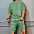 Men's Summer Casual Workwear Shorts and T-Shirt Set