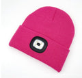 Outdoor sports LED button electronic light knitted hat