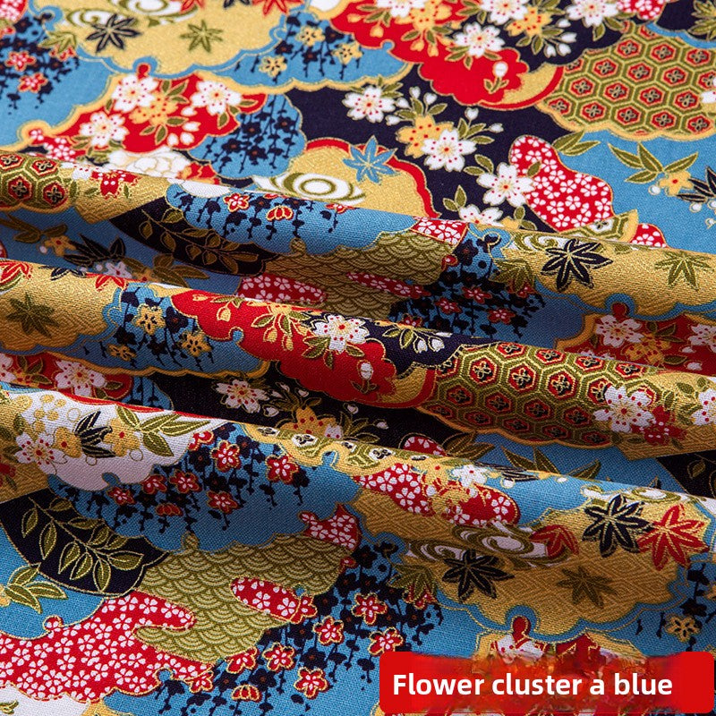 All-cotton Japanese-style gold-embossed fabric