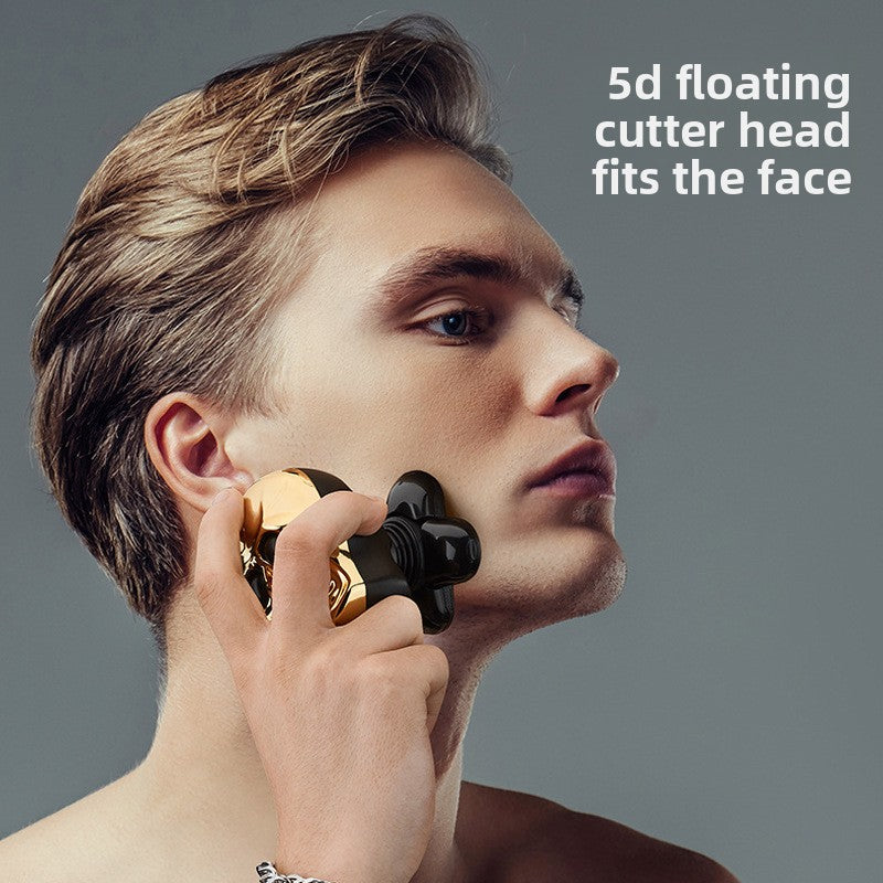 Portable USB Rechargeable Electric Shaver with Floating Heads