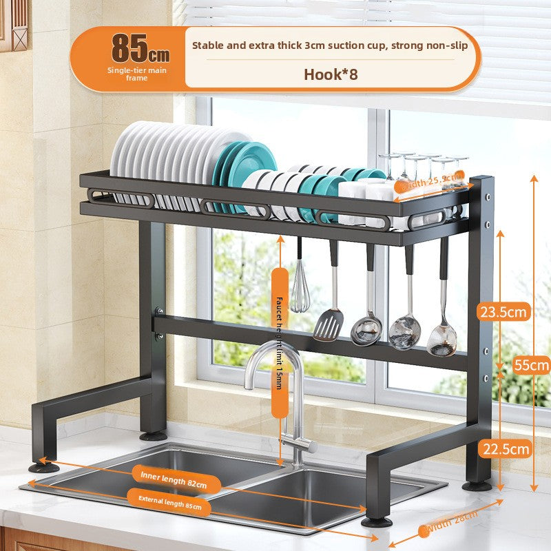 Kitchen Sink Dish Drying Rack with Adjustable Layers