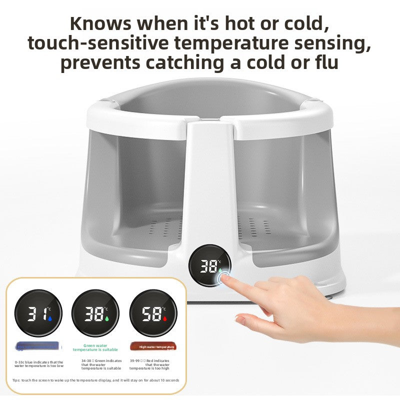 Baby Bath Seat Support Rack with Temperature Sensing