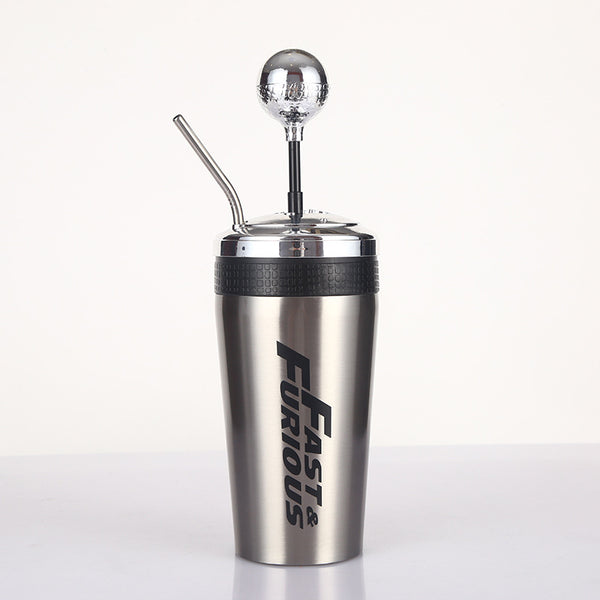 Stainless Steel Car Water Bottle With Straw Drink Bottle Fast And Furious 10 Thermos Cup With Lid Rocker Drinking Set 500ml