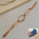 Square Diamond-encrusted Women's Bracelet Watch