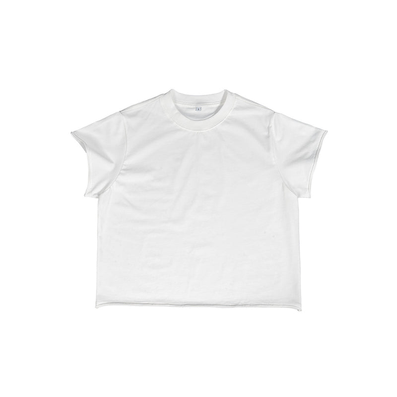 Cut-off Sleeve Loose Crewneck T-shirt