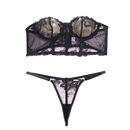 Net fabric embroidered racerback two-piece set