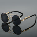 Retro Double Bridge Round Frame Sunglasses