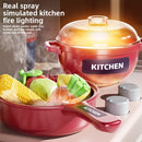 Children's house kitchen toy scene set