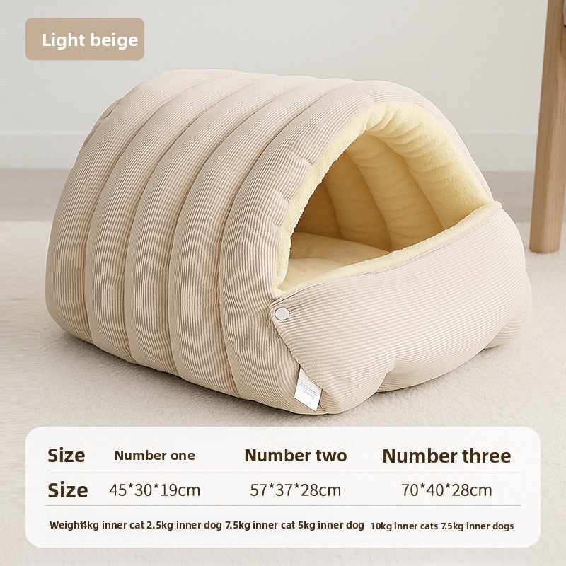 Plush Removable Washable Enclosed Pet Bed for Cats and Dogs