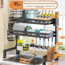 Kitchen Sink Dish Drying Rack with Adjustable Layers