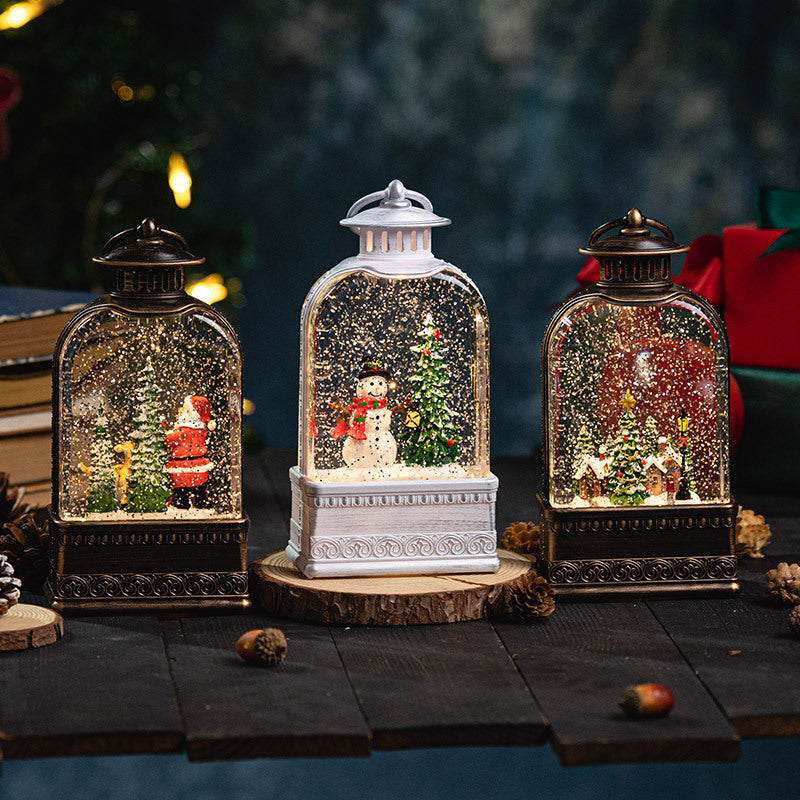 Christmas Glowing Water-Filled Lantern Desktop Decoration