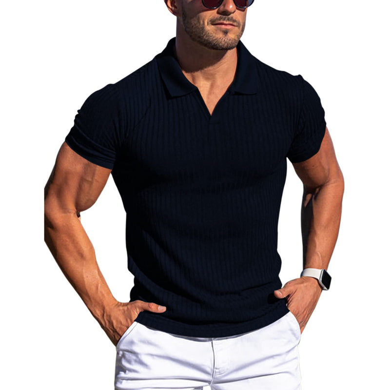 Men's T-shirts with lapel and V-neck