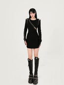 Knitted dress in dark style