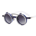 New Round Frame Punk Double-layer Flip Sunglasses