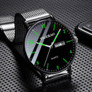 Men's Waterproof Quartz Watch with Double Calendar and Luminous Feature