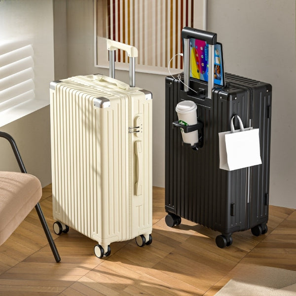 Retro Silent Wheel Travel Luggage Suitcase with Combination Lock