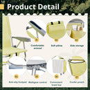 63x65x82cm, Yellow, Aluminium Beach Chair, Oxford Cloth, Silvery-white Aluminium Tube