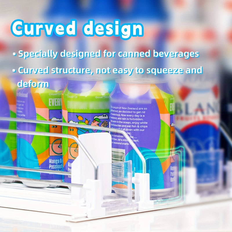 Fridge Drink Organizer-Adjustable Soda Dispenser With Smooth, Fast Pusher Glide