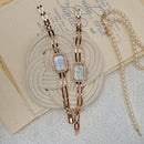 Square Diamond-encrusted Women's Bracelet Watch