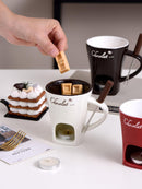 Ceramic Fondue Cup for Chocolate Cheese and Ice Cream