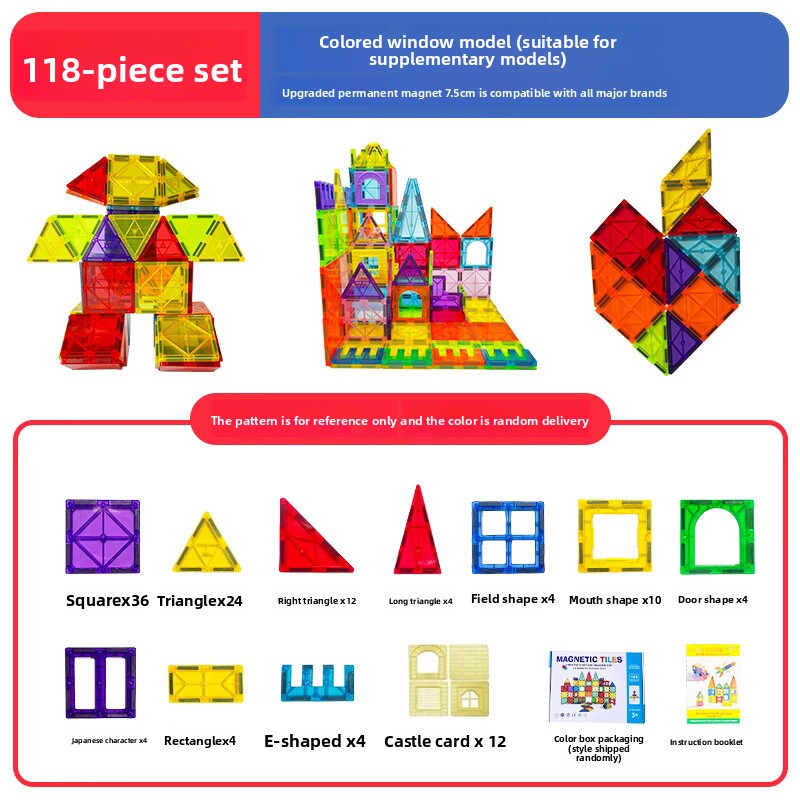 Large Color Window Magnetic Building Blocks Educational Toys
