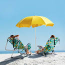 63x65x82cm, Lemon Pattern, Aluminum, Beach Chair, Oxford Cloth, Silver-white Aluminium Tube