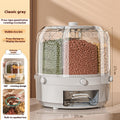Wholesale Cereals Storage Box Rotatable Rice Bucket Insect-proof Moisture-proof Sealed Household Separated Rice Storage Box Rice Jar