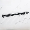 Stainless Steel Wall-Mounted Mop Rack with Hooks and Clips