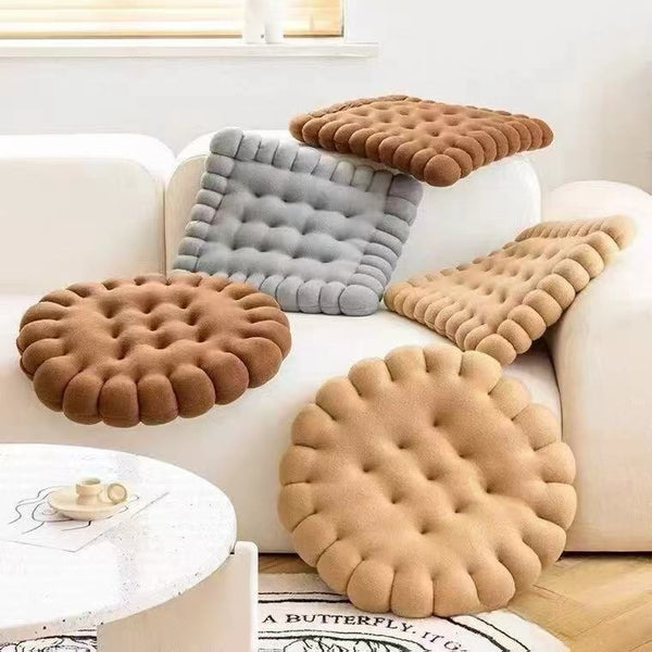 Nordic Creative Soft Plush Simulation Biscuit Office Seat Cushion