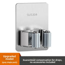 Stainless Steel Wall-Mounted Mop Rack with Hooks and Clips