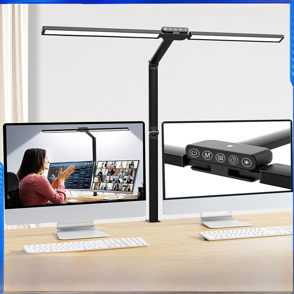 Foldable Dual-Head LED Desk Lamp with Touch Control
