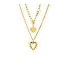 Titanium Steel Angel Wings Love Necklace Irregular Folds 2 Heart Love Necklace For Women Charm Party Accessories High-quality Fashion Jewelry Pendant Gifts