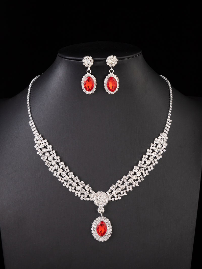 Luxurious Sapphire Necklace Earrings