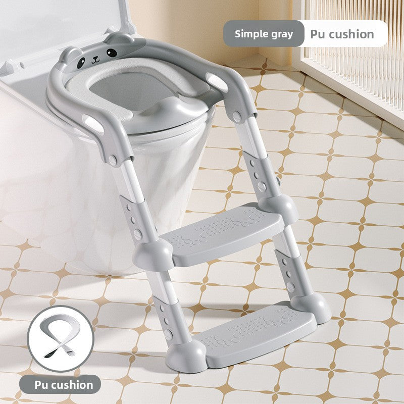 Foldable stepped auxiliary stool toilet