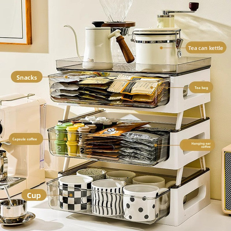 Desktop coffee storage rack