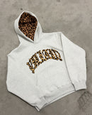 Streetwear Hooded Sweatshirt Set with Leopard Embroidery