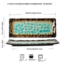 New Crackle Glaze 11-inch Rectangular Household Ceramic Sushi Plate