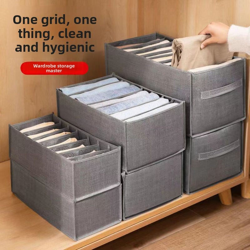Clothing storage gadget - compartmentalized storage box