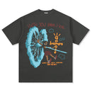 Retro Travis Scott Hip Hop Cartoon Printed Cotton T-Shirt