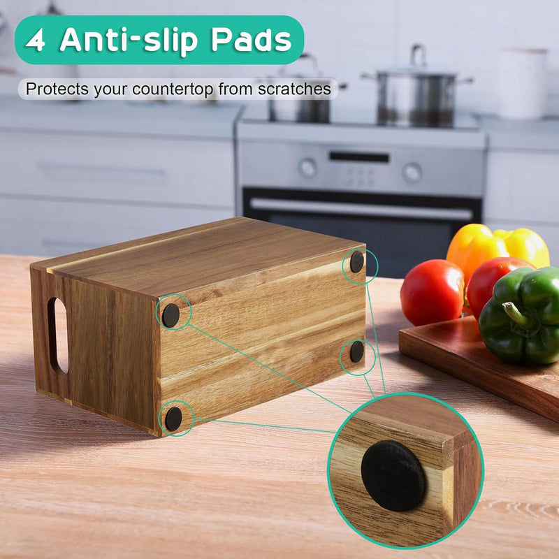 Wooden storage box for home kitchen