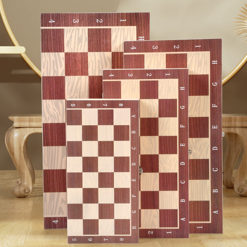 Three-in-One Wooden Chess Checkers Backgammon Board Game Set