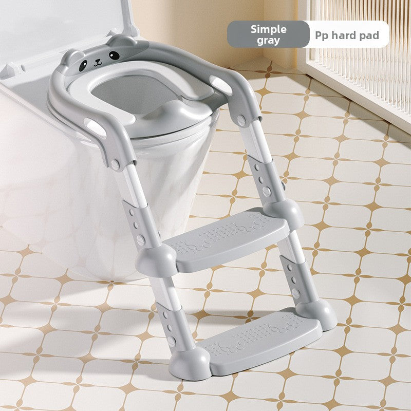 Foldable stepped auxiliary stool toilet