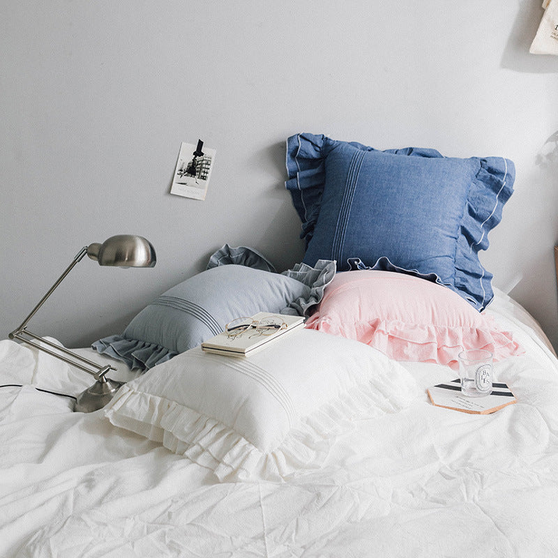 Pure Cotton Ruffled Pillowcase