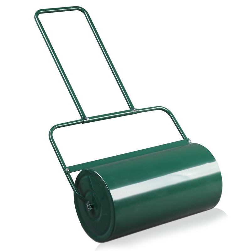 24 Inch Green Iron Lawn Roller Cylindrical Garden