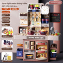 Children's house kitchen toy scene set