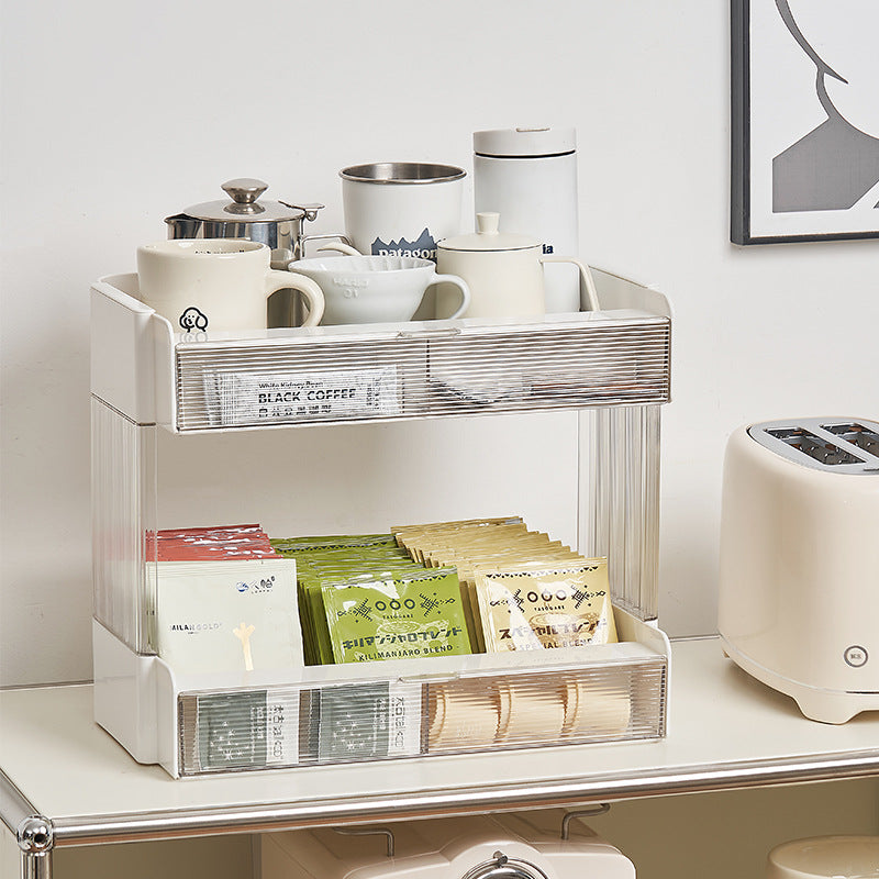 Desktop coffee storage rack