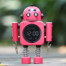 Metal Robot Luminous Alarm Clock