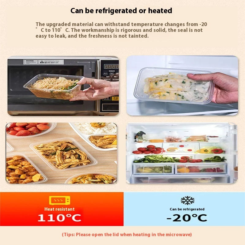 Food Grade Rectangular Transparent Thickened Disposable To-go Box