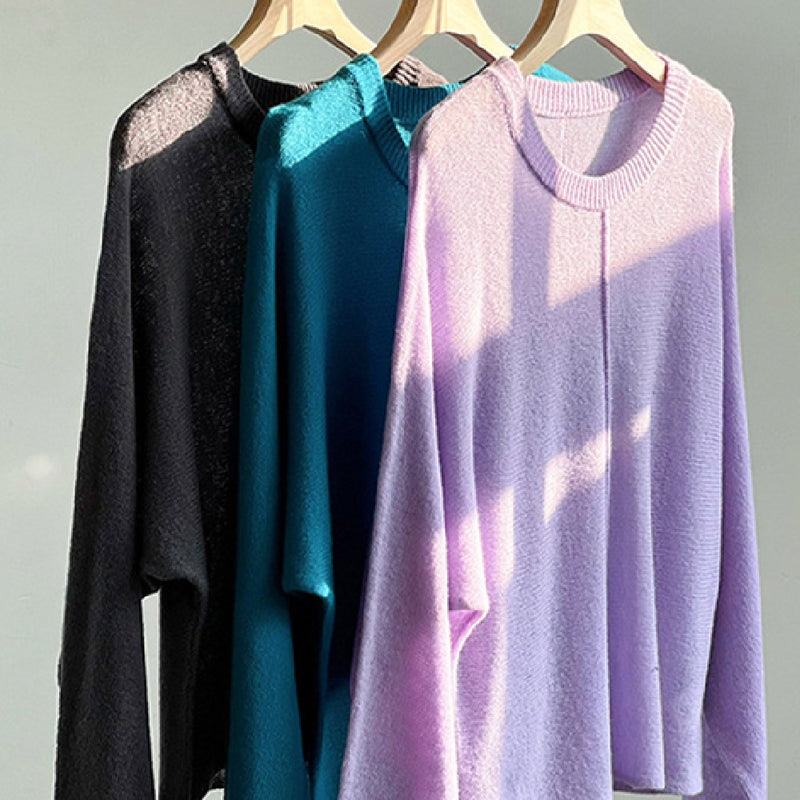 Round Neck Lazy Large Design Front And Rear Drum Seam Three-dimensional Top